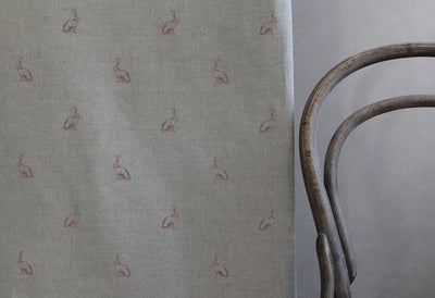 Rabbit Dusty Pink - Curtain fabric with pink pattern of rabbits