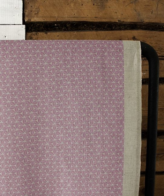 Saana Dusty Pink - Curtain fabric, abstract Pink geometric pattern