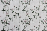 Estelle Powder Rose - Curtain fabric with Pink and Green floral print