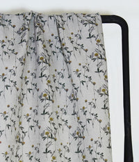Esther Mustard - Natural fabric with yellow print