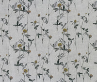 Esther Mustard - Natural fabric with yellow print