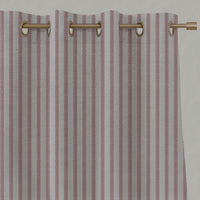 Pink Patterned Linen Eyelet Curtain - Fionna Dusty Pink - Natural base fabric.