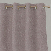 Pink Botanical Linen Eyelet Curtains - Erica Dusty Pink - Natural base fabric.