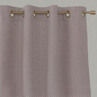 Pink Patterned Linen Eyelet Curtains - Hugo Dusty Pink - Natural base fabric.