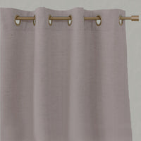 Pink Striped Linen Eyelet Curtains - Pinni Dusty Pink - Natural base fabric.