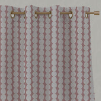 Pink Abstract Linen Eyelet Curtain - Telita Dusty Pink - Natural base fabric.