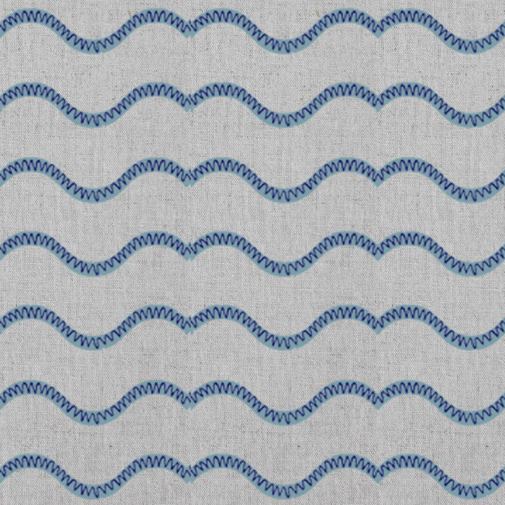 Fiorella Blue - Curtain fabric with Blue abstract print