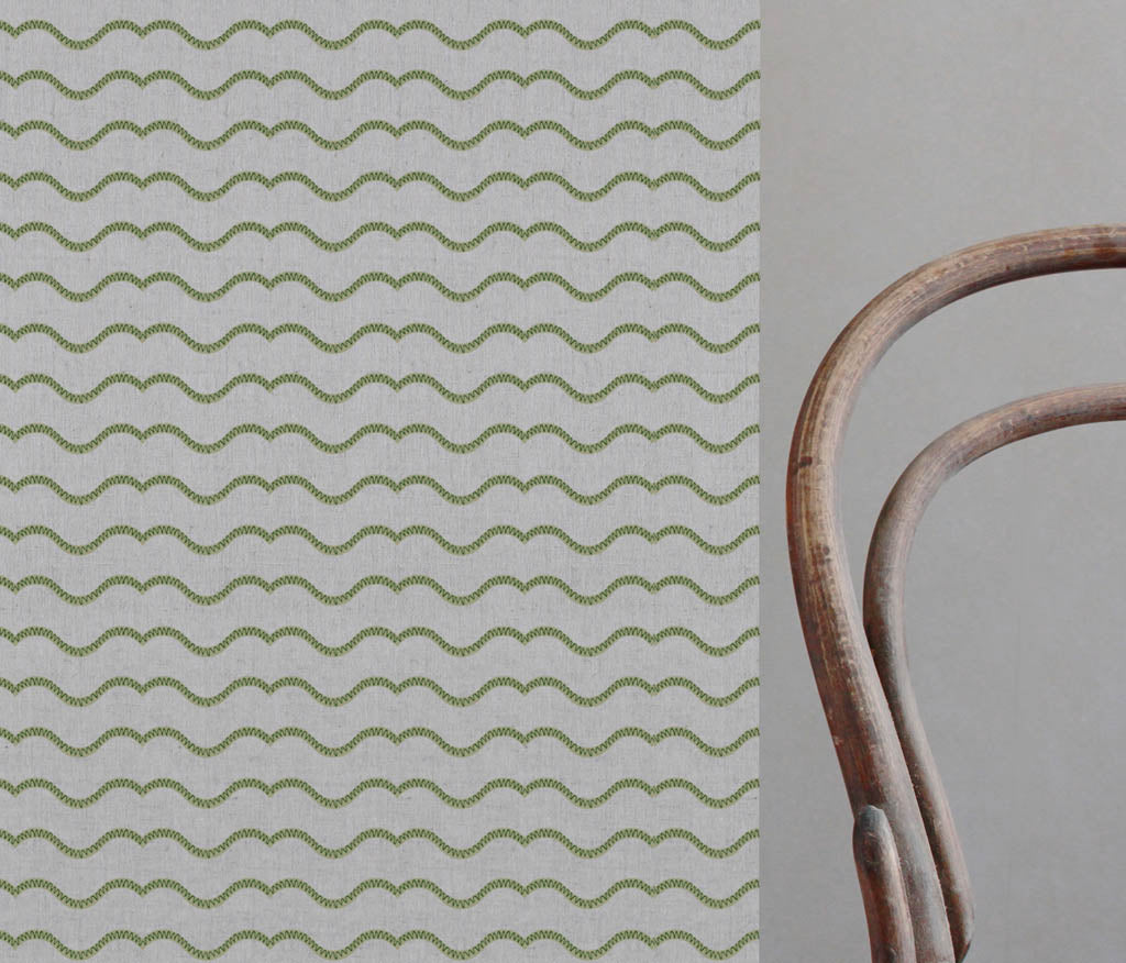 Fiorella Moss - Curtain fabric with Green abstract print