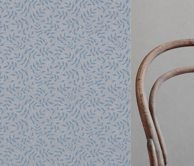 Fita Blue - Floral Blue print on Linen Cotton fabric