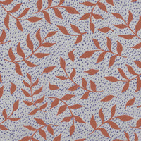 Fita Terracotta - Floral Orange print on Linen Cotton fabric