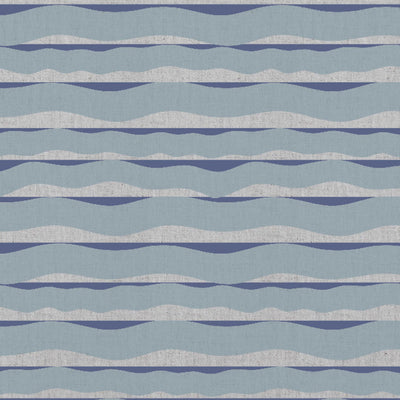 Fransibella Blue Mist-NAT - natural curtain fabric with Blue abstract print