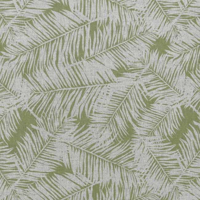 Gabi Khaki - fabric with Green botanical leaf pattern