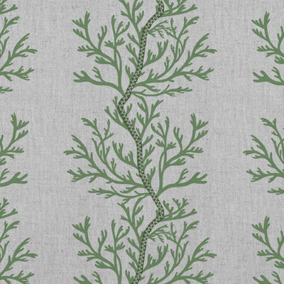 Galilea Green-NAT - natural curtain fabric with Green abstract print