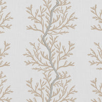 Galilea Pastel Brown - white curtain fabric with Brown abstract print