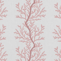 Galilea Pink - white curtain fabric with Pink abstract print