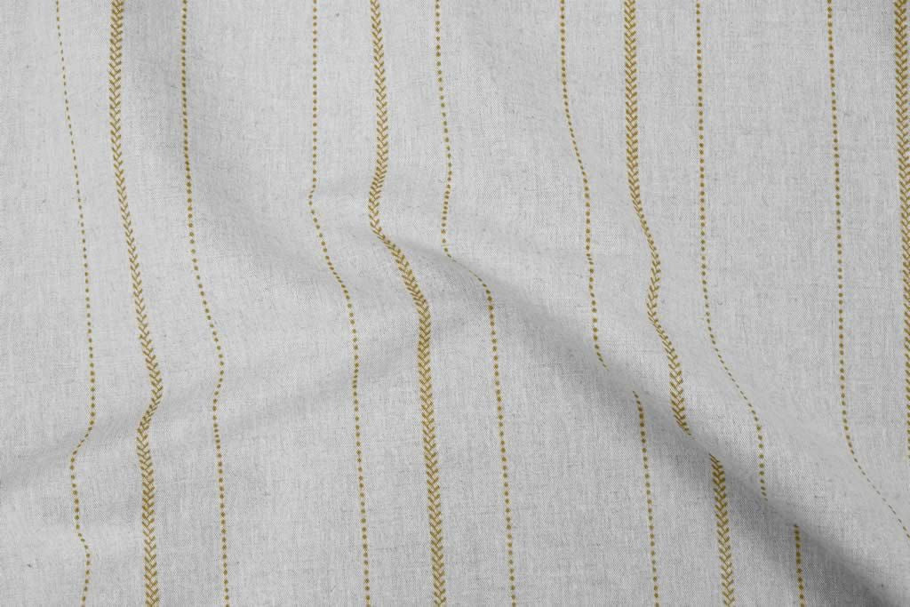 Inari Gold Rod- Curtain fabric with Yellow striped print