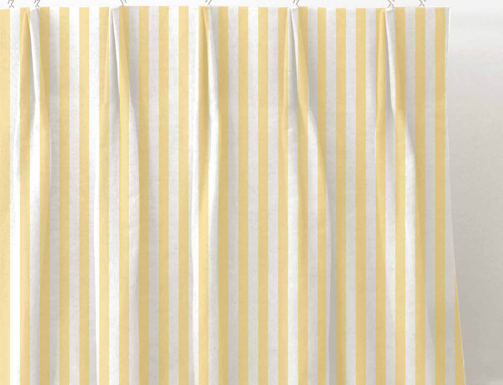 Liliana Gold Rod-WHT - white striped yellow patterned fabric for curtains and blinds