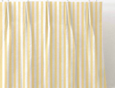 Liliana Gold Rod-WHT - white striped yellow patterned fabric for curtains and blinds