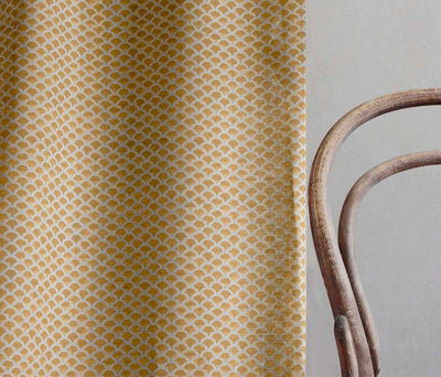 Erle Gold Ochra - Natural curtain fabric, Orange Yellow contemporary print