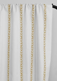 Helena Gold Rod - curtain fabric with Yellow striped print