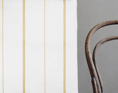 Berit Gold Rod - curtain fabric with Yellow striped print