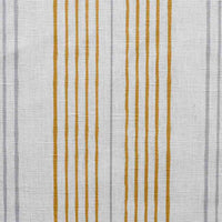 Else Gold Rod- WHT -  Linen curtain fabric, Yellow & Grey stripes