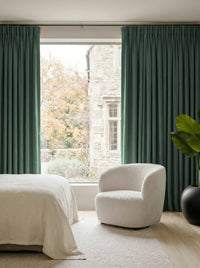 Green Bedroom Linen curtains Blackout lined - made of 100% pre-washed linen fabric Bianco Bottle by Ada & Ina.