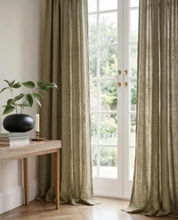 Green Linen Curtains - 100% Linen. Made of Bea Khaki Green by Ada & Ina.