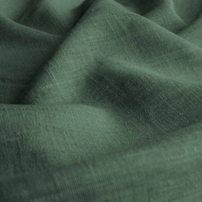Green Linen fabric - pre-washed 100% linen curtain fabric. Bianco Bottle by Ada & Ina.