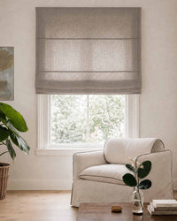 Greige Roman blind. Made of soft Linen Cotton fabric Enni Greige by Ada & Ina