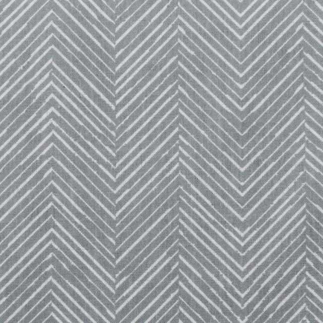 Lulu-Greige - White fabric with Grey Print. Abstract Print, 100% Linen