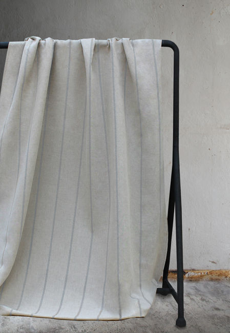 Ronja Greige - Curtain fabric with Greige stripes