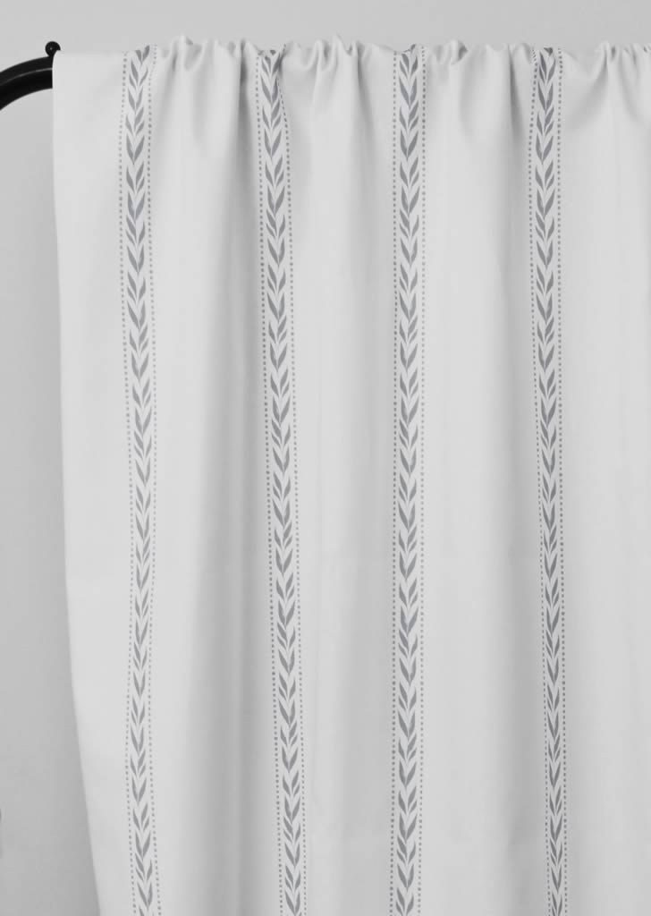 Helena Greige - curtain fabric with Grey striped print