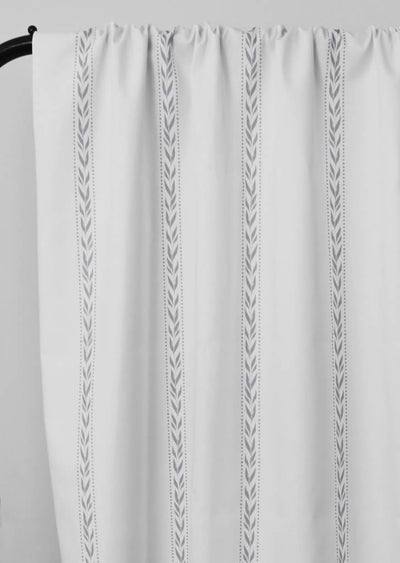Helena Greige - curtain fabric with Grey striped print