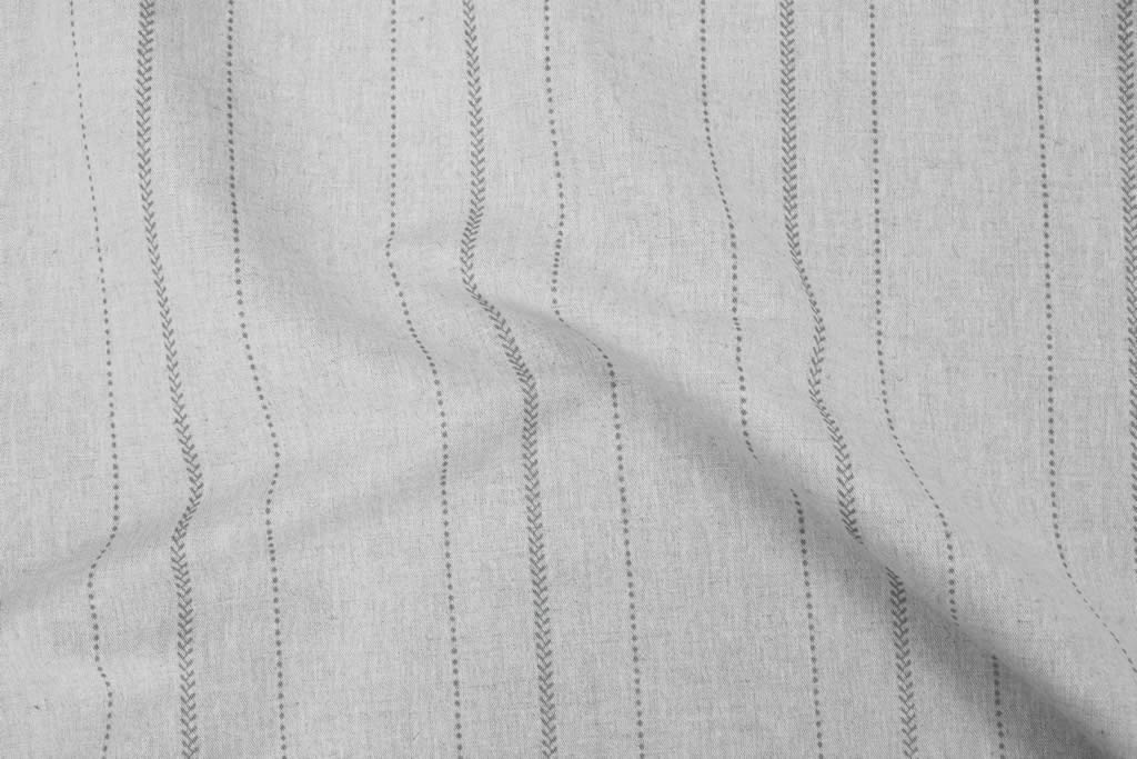 Inari Greige - Curtain fabric with Grey striped print