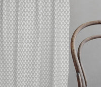 Kira Greige Clay - Curtain fabric with Dusty Grey botanical print