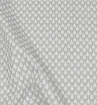 Kira Greige Clay - Curtain fabric with Dusty Grey botanical print