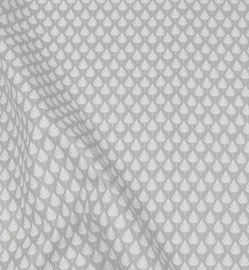 Kira Greige Clay - Curtain fabric with Dusty Grey botanical print