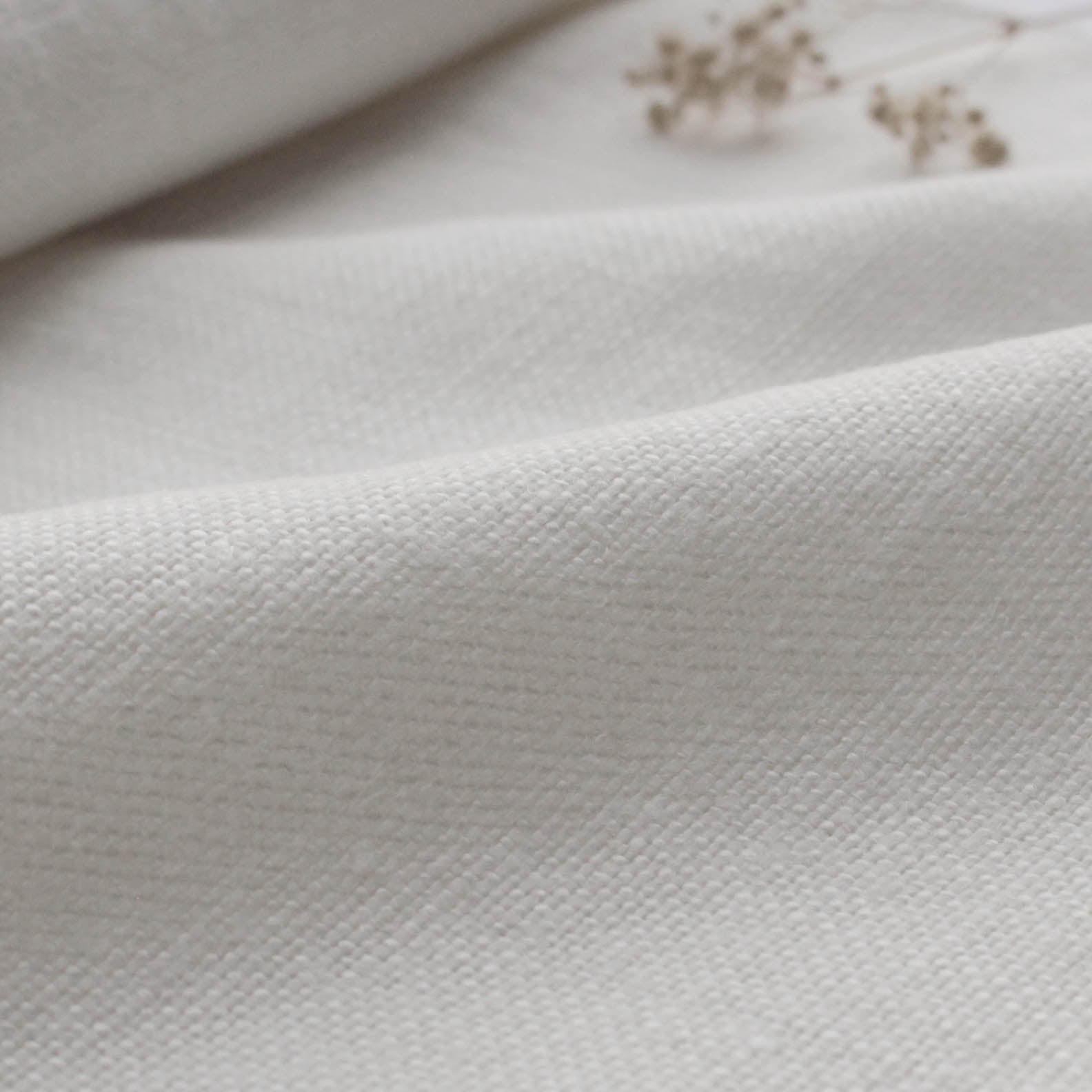 Greta White - White Heavy Linen Fabric for Upholstery and Curtains