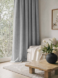 Grey Made to measure linen curtains - Blackout lined heavy Linen curtains. Greta Stone.