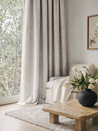 Grey Made to measure linen curtains - Blackout lined heavy Linen curtains. Greta Winter Fog.