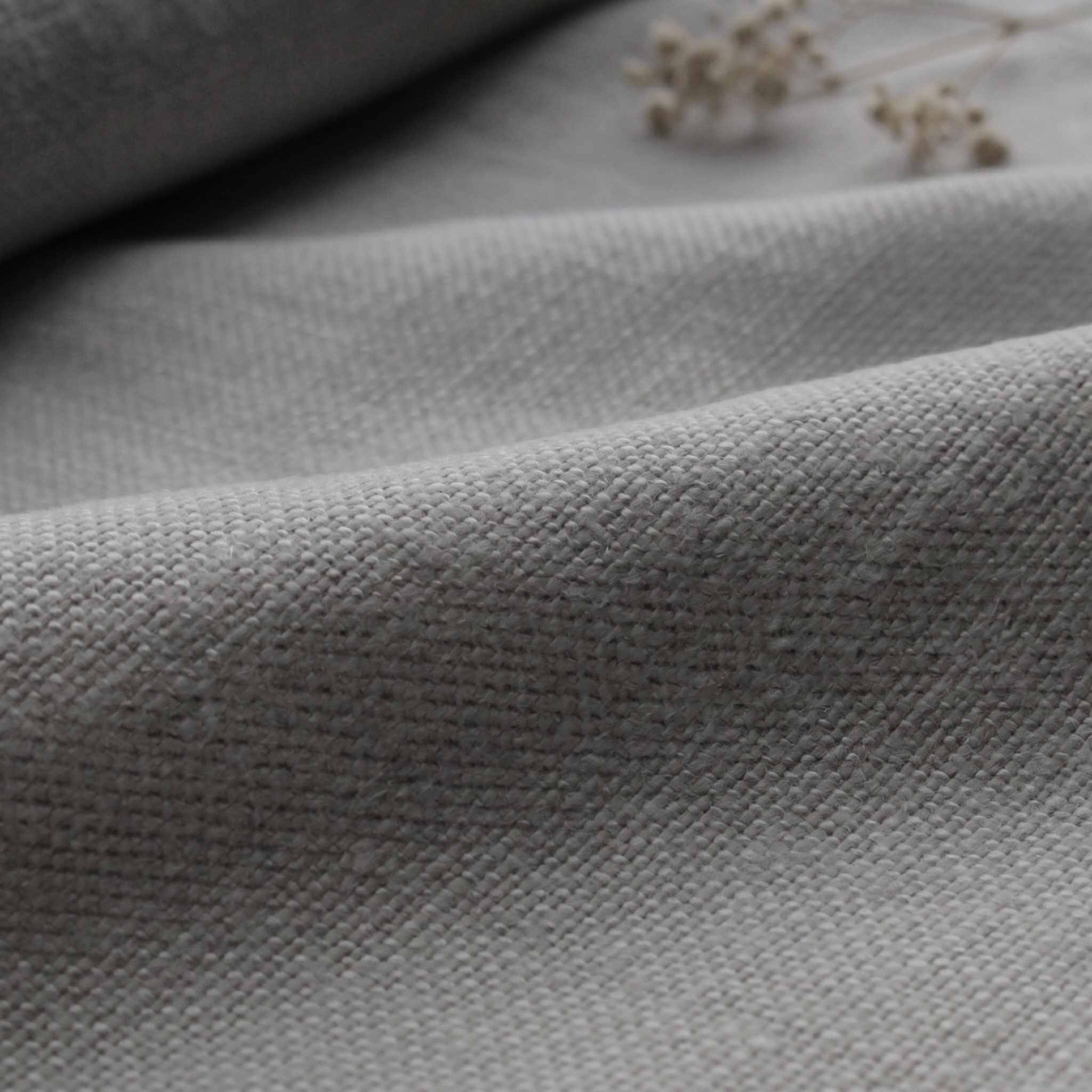 Grey Heavy Linen - curtain fabric and upholstery fabric 100% linen. Greta Stone.