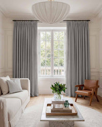 Grey Linen Living room curtains - 100% pre-washed linen. Bianco Iron by Ada & Ina.