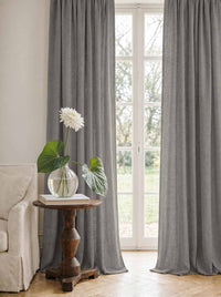 Grey Linen Curtains - Cotton lined. Made of pre-washed 100% linen Bianco Iron by Ada & Ina.
