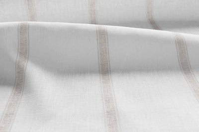 Rune Grey Sand - vertical grey tone striped fabric.