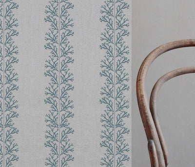 Hensley Blue Stone - Curtain fabric with Blue abstract print