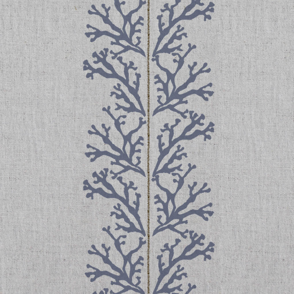 Hensley Deep Blue - Curtain fabric with Blue abstract print