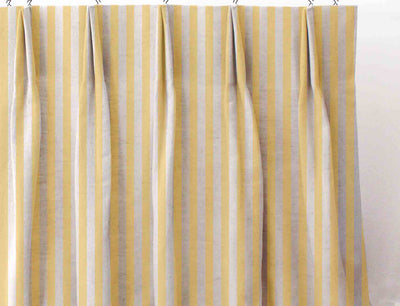 Liliana Honey-NAT - striped yellow patterned fabric for curtains and blinds