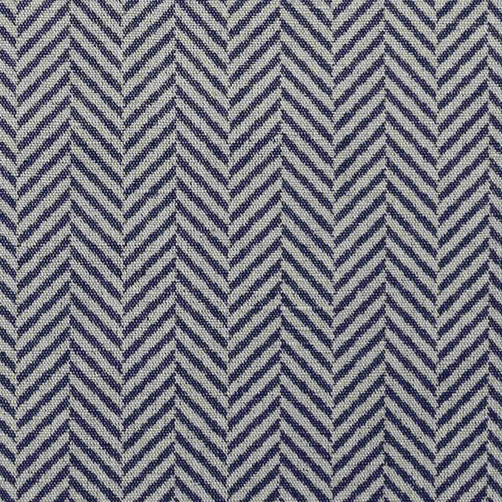 Hugo Deep Blue Curtain fabric, abstract blue herringbone pattern