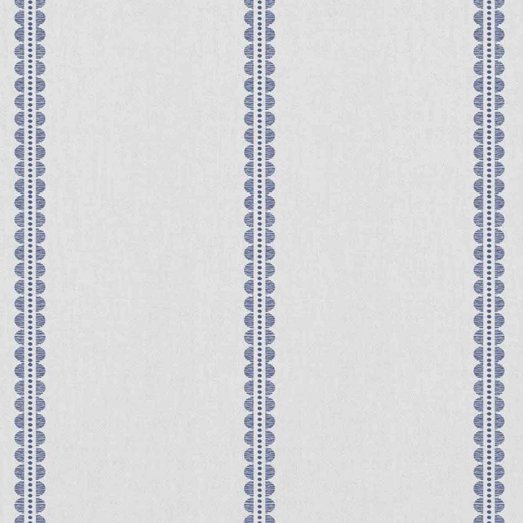 Imogen Ink - curtain fabric with Blue striped print